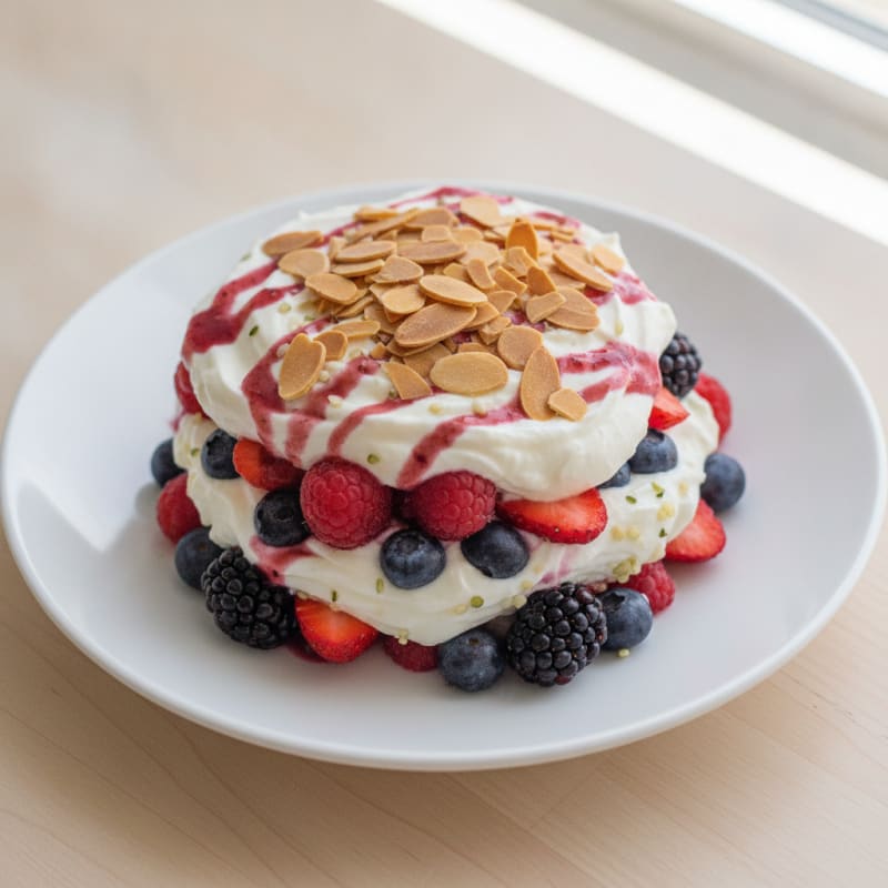Greek Yogurt Protein Parfait with Mixed Berries
