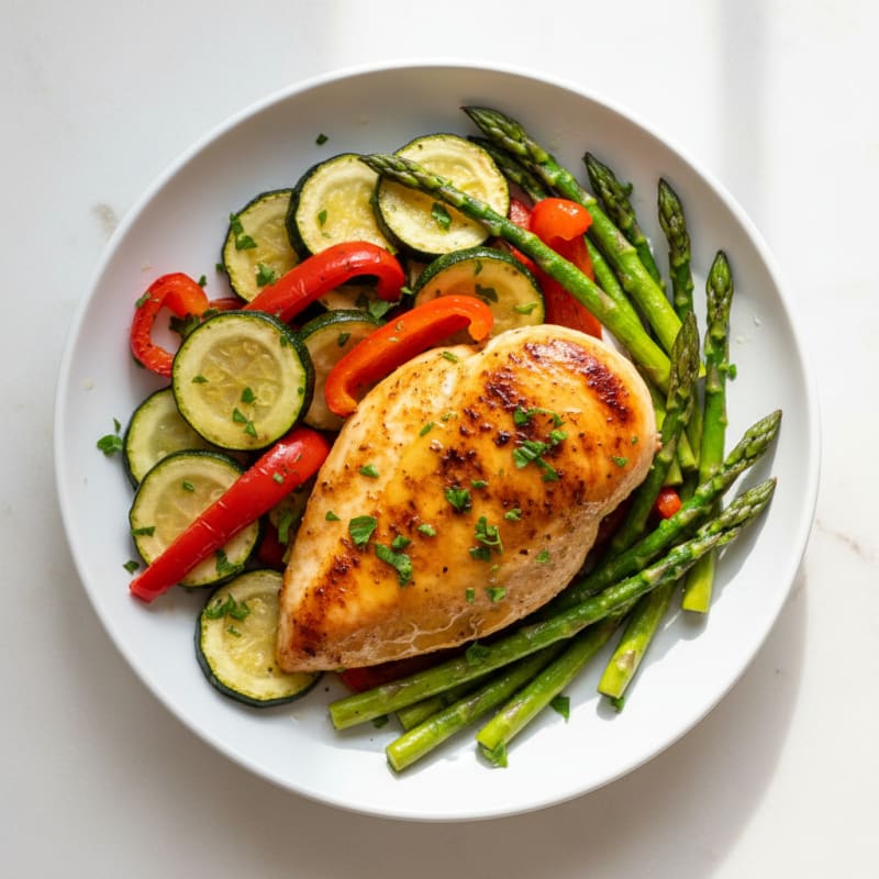 Tender Lemon-Herb Chicken with Roasted Vegetables