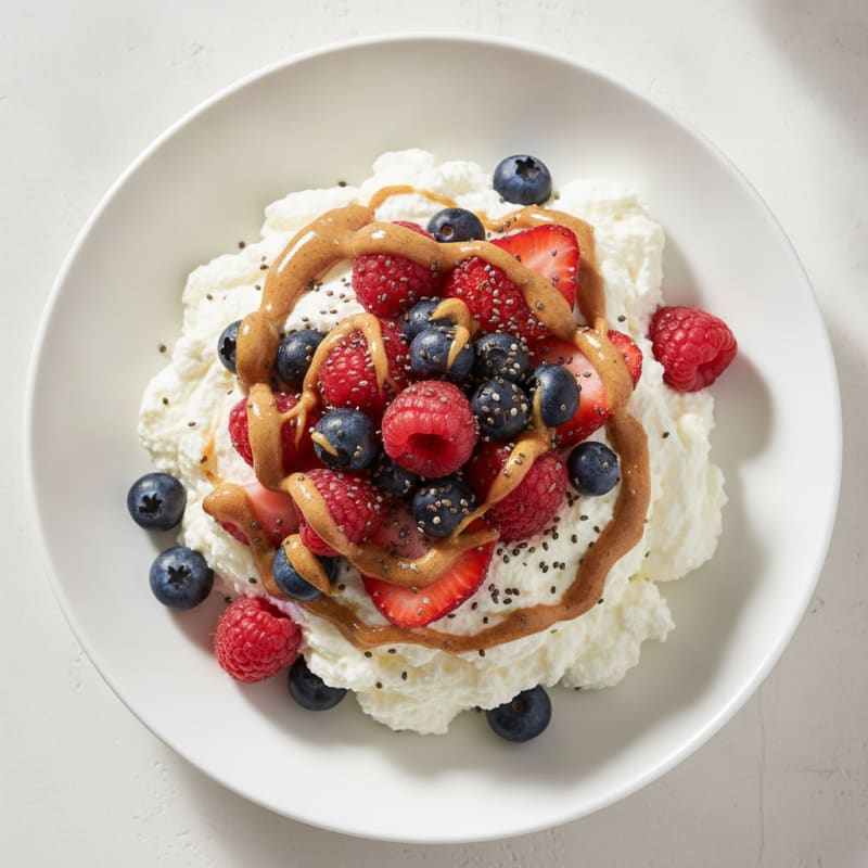 Silky Greek Yogurt Protein Mousse with Mixed Berries