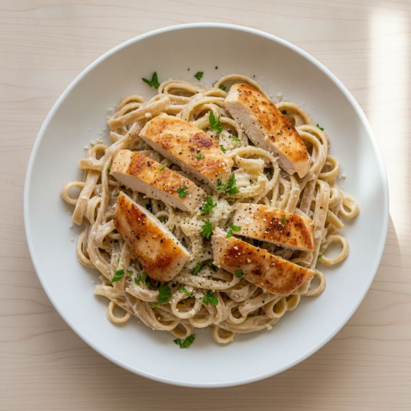 Garlic Parmesan Chicken Fettuccine Alfredo