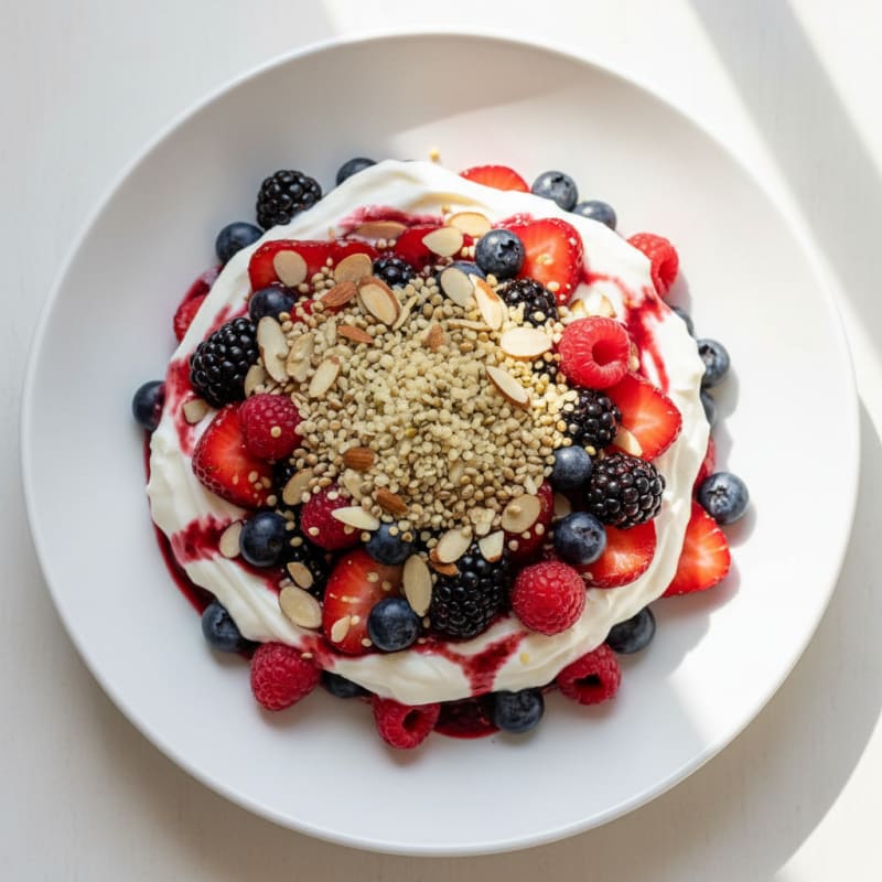 Greek Yogurt Protein Parfait with Mixed Berries