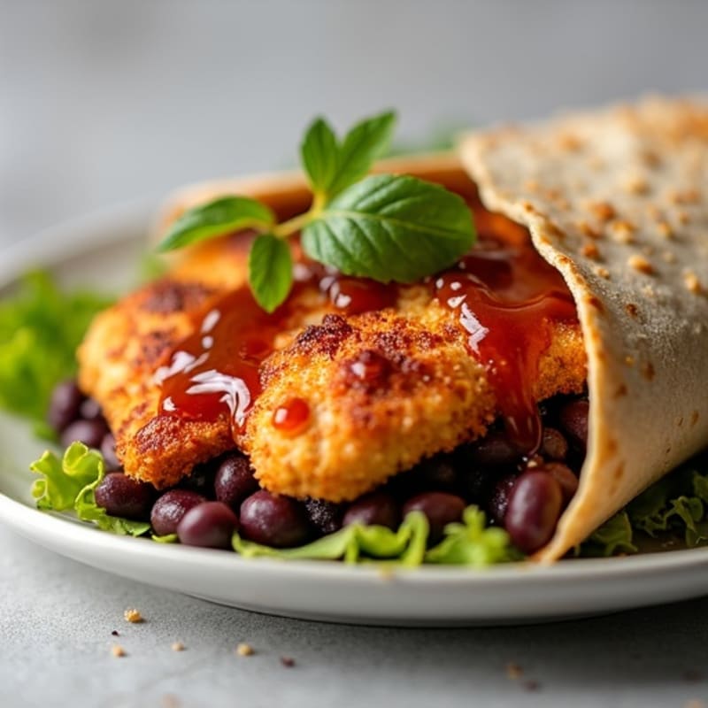 Crispy BBQ Chicken and Black Bean Tortilla