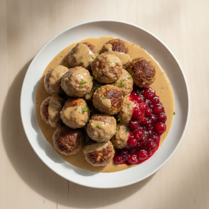 Classic Swedish Meatballs with Lingonberry Sauce