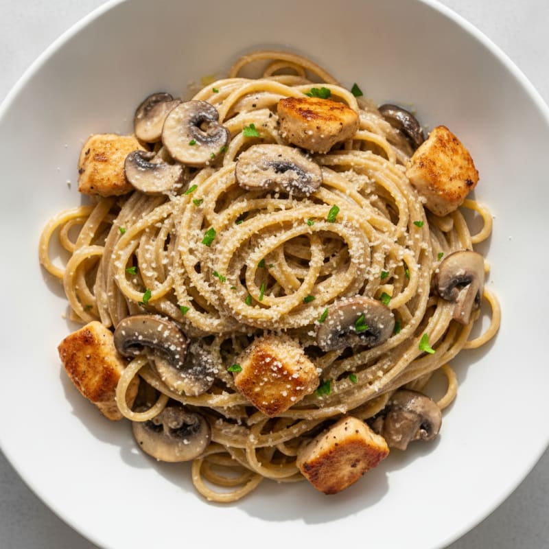 Truffle Mushroom Linguine with Parmesan