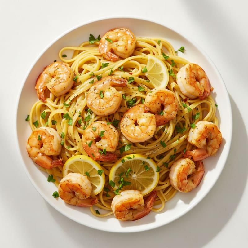 Zesty Garlic Shrimp Scampi with Linguine