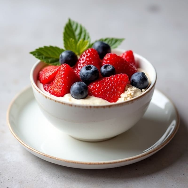 Greek Yogurt Protein Cheesecake with Fresh Berries