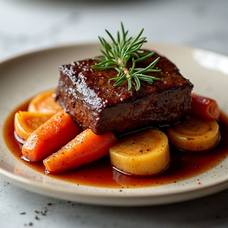 Red Wine Braised Short Ribs with Root Vegetables