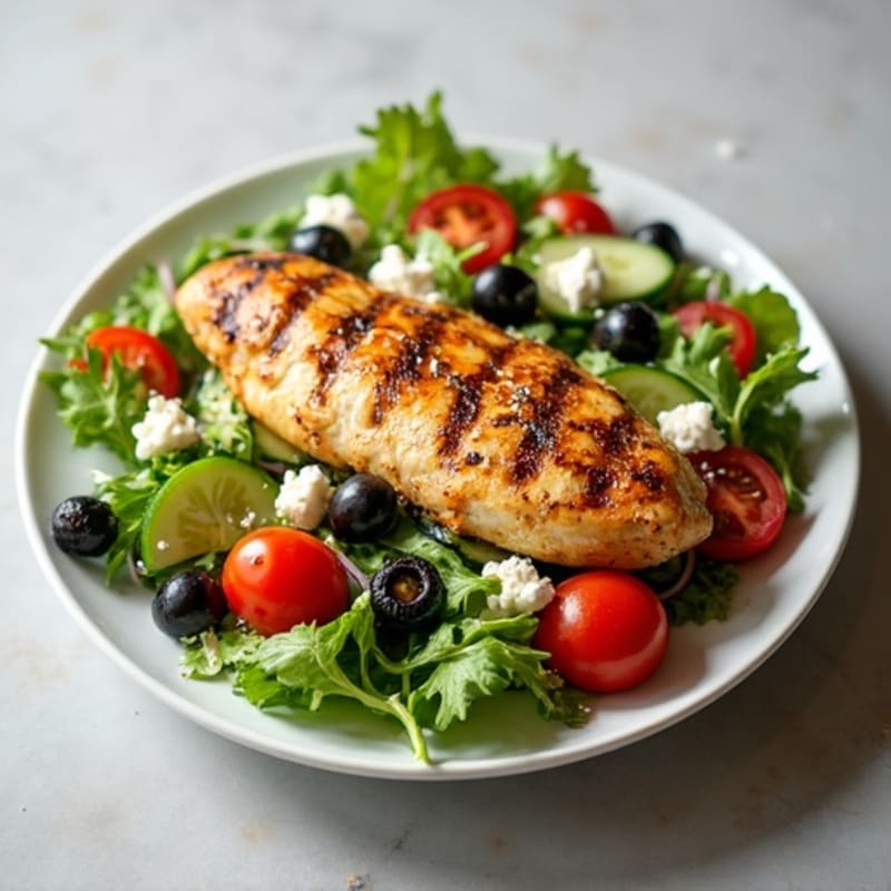 Herb-Grilled Chicken with Crispy Mediterranean Salad