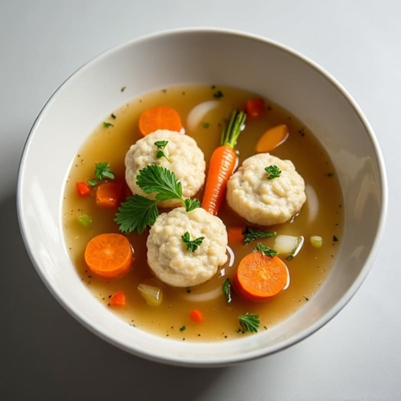 Wholesome Chicken and Vegetable Soup with Fluffy Herb Dumplings