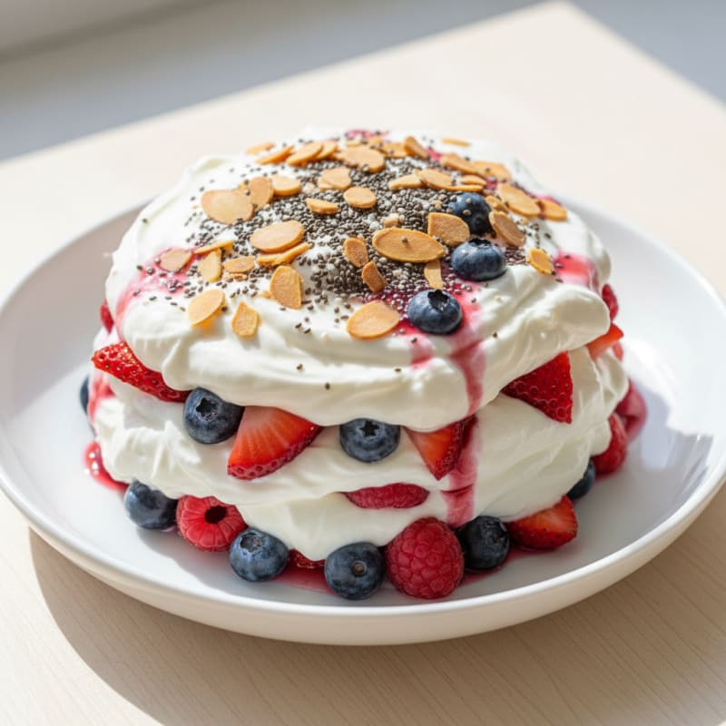Greek Yogurt Protein Parfait with Mixed Berries