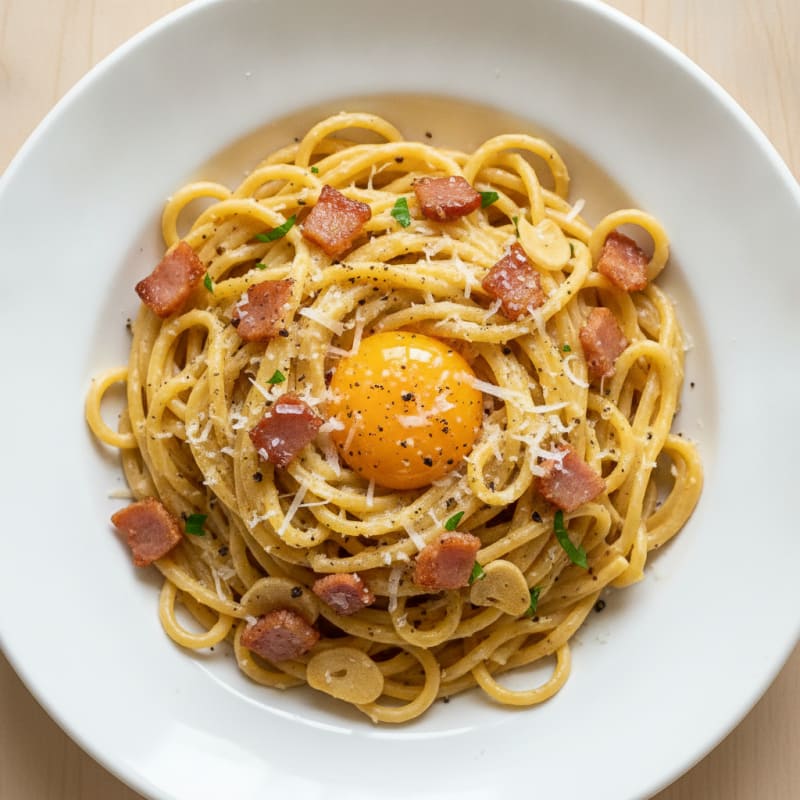 Classic Carbonara with Pancetta and Egg Yolk