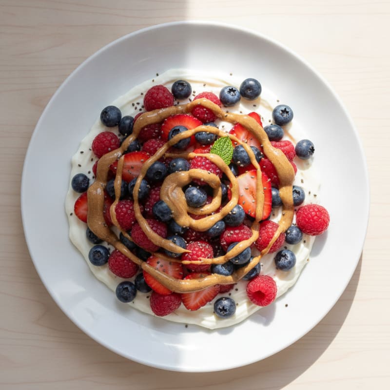 Silky Greek Yogurt Protein Pudding with Mixed Berries