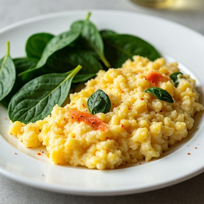 Egg White Scramble with Turkey Breast and Spinach