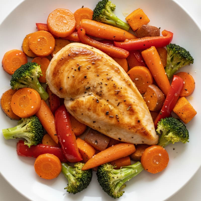 Pan-Seared Chicken with Roasted Vegetables