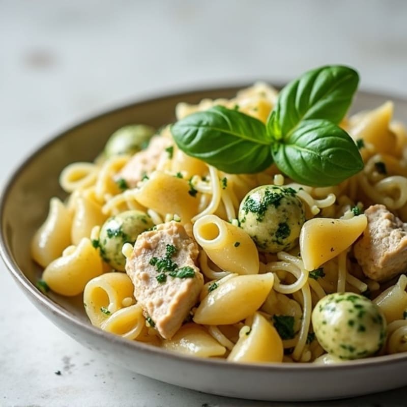 Creamy Pesto Chicken Pasta with Fresh Basil