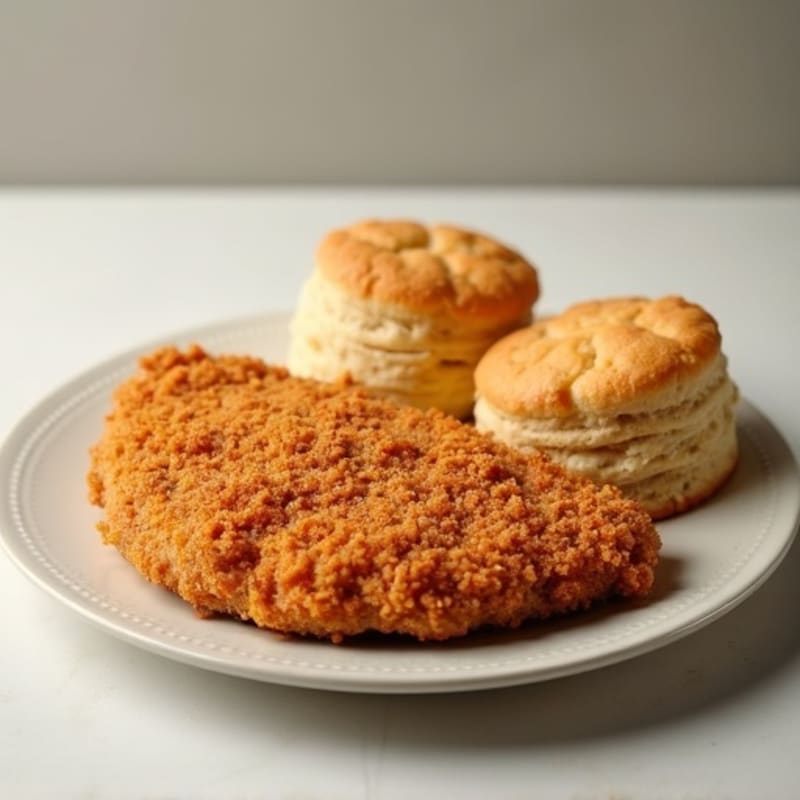 Crispy Baked Chicken with Fluffy Whole Wheat Biscuits