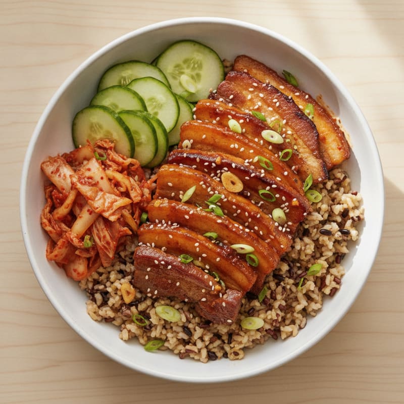Spicy Gochujang Pork Belly Bowl