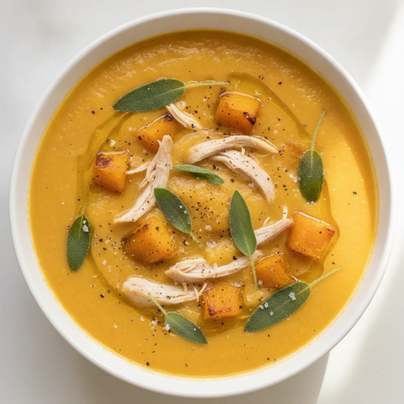 Roasted Butternut Squash Soup with Sage