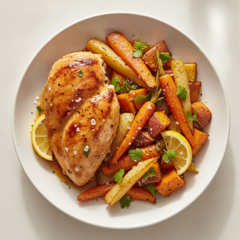 Deli-Style Rotisserie Chicken and Roasted Root Vegetables