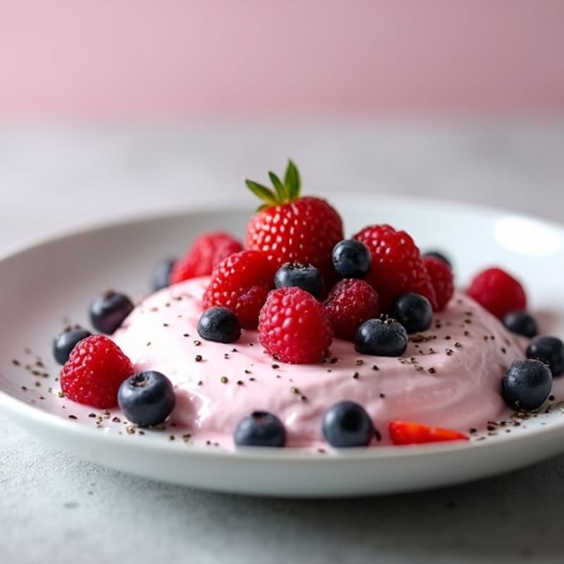 Silky Greek Yogurt Protein Mousse with Mixed Berries