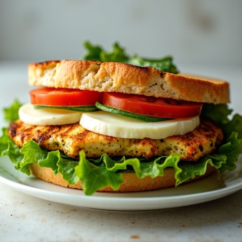 Grilled Pesto Chicken Sandwich with Fresh Greens
