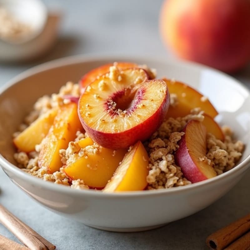 Crispy Baked Peach and Oat Crumble
