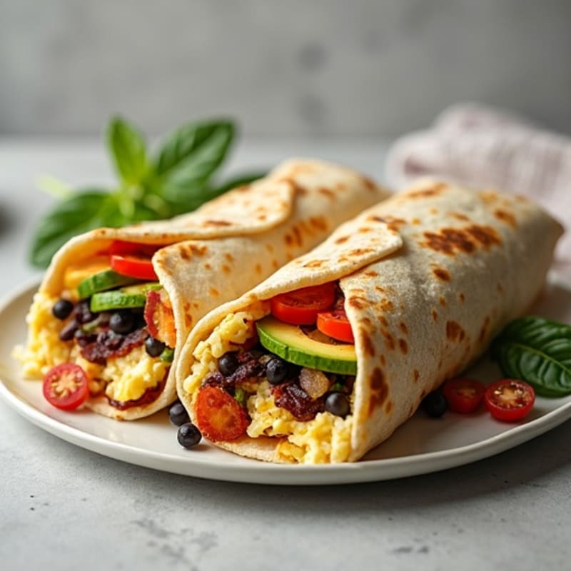 Crispy Turkey Bacon and Egg White Breakfast Burrito