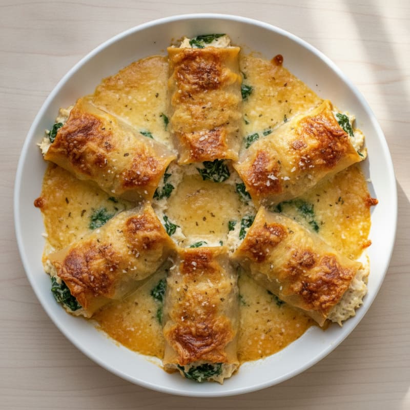 Chicken Alfredo Lasagna Roll-Ups