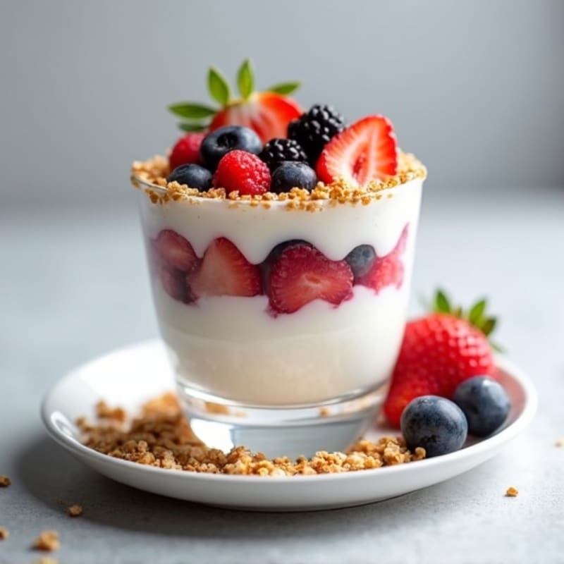 Greek Yogurt Protein Parfait with Mixed Berries