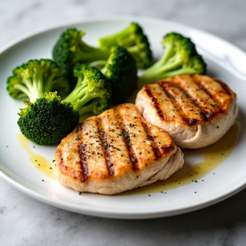 Grilled Turkey Breast with Roasted Broccoli