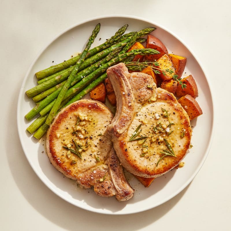 Garlic Herb Roasted Pork Chops
