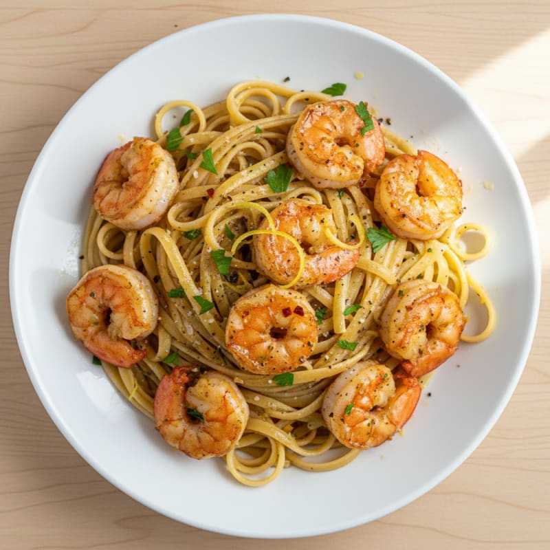 Garlic Butter Shrimp Scampi with Linguine