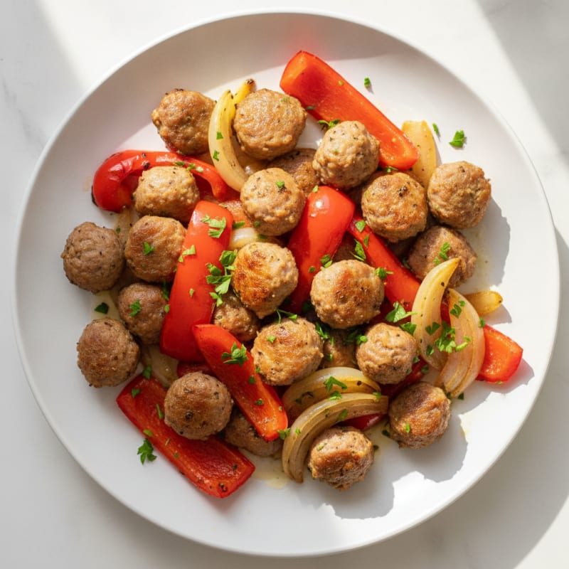 Herb-Roasted Pork Sausage and Pepper Sheet Pan