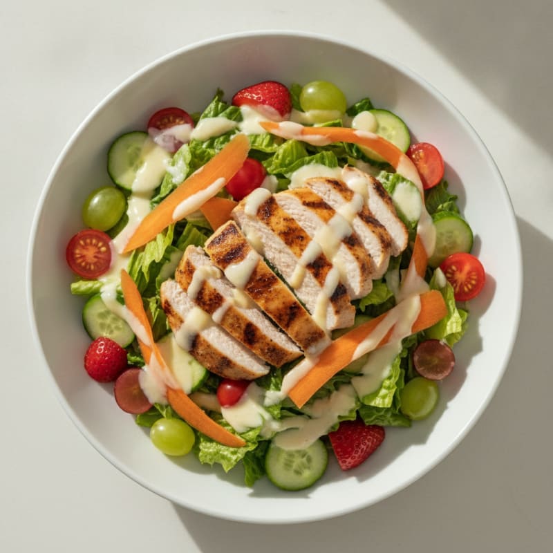 Grilled Chicken Salad with Lemon-Yogurt Dressing