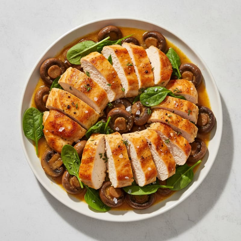 Garlic Butter Roasted Mushroom & Chicken Skillet