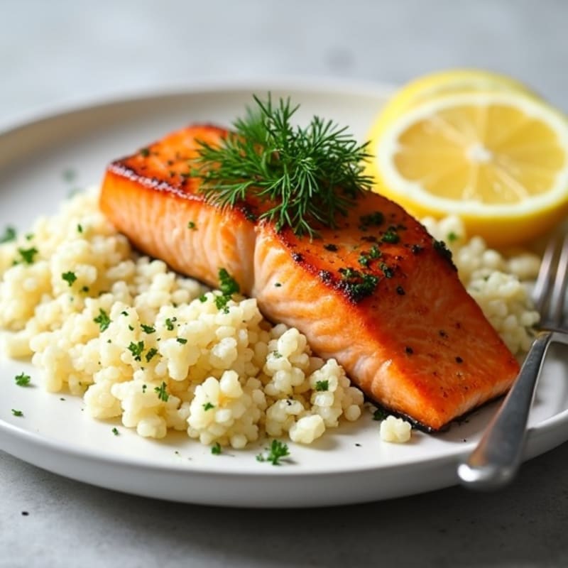 Herb-Roasted Salmon with Cauliflower Rice