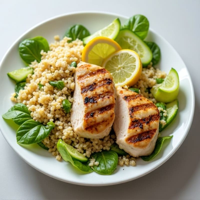 Grilled Chicken and Quinoa Salad with Cucumber