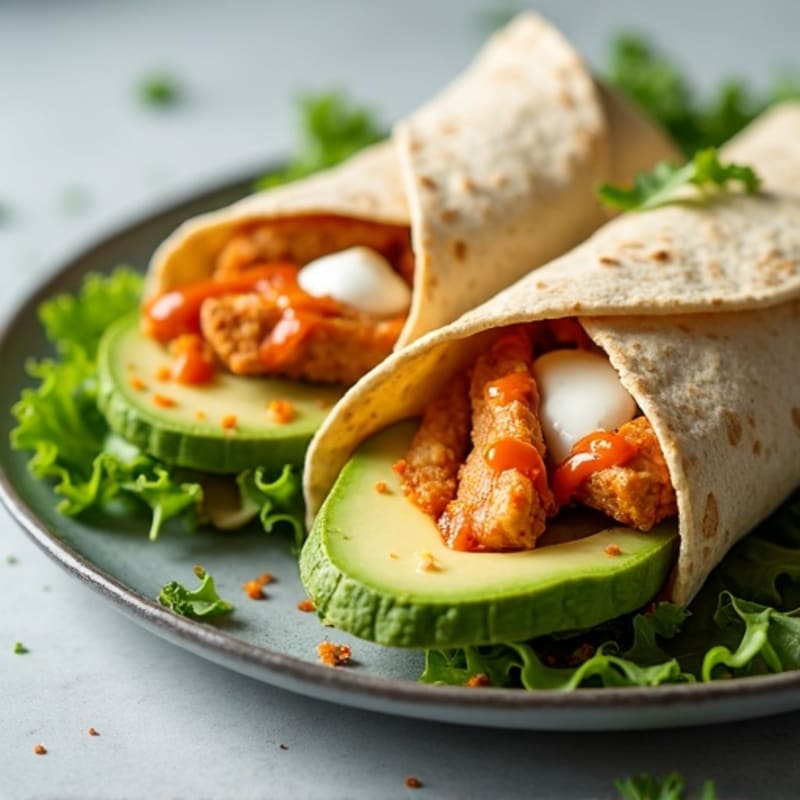 Crispy Buffalo Chicken Wraps with Fresh Greens