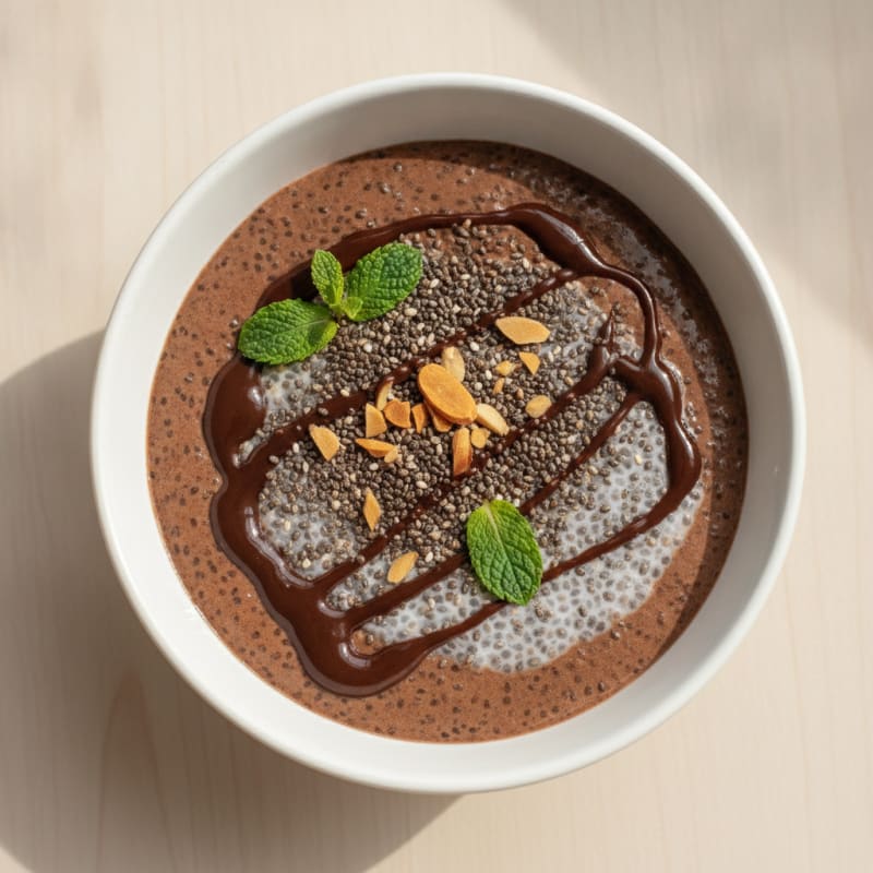 Silky Chocolate Protein Pudding with Chia Seeds