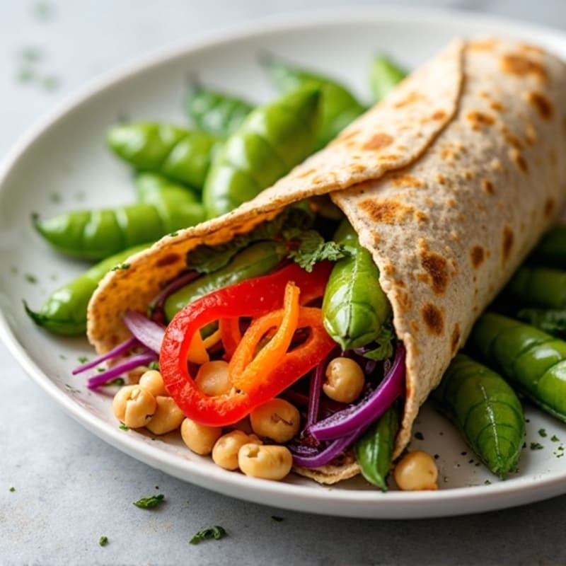 Crunchy Rainbow Veggie Wrap with Herb Cashew Spread