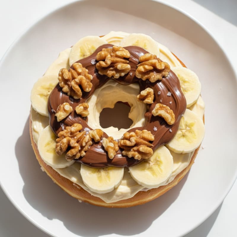 Nutella Banana Donut Sundae with Walnuts