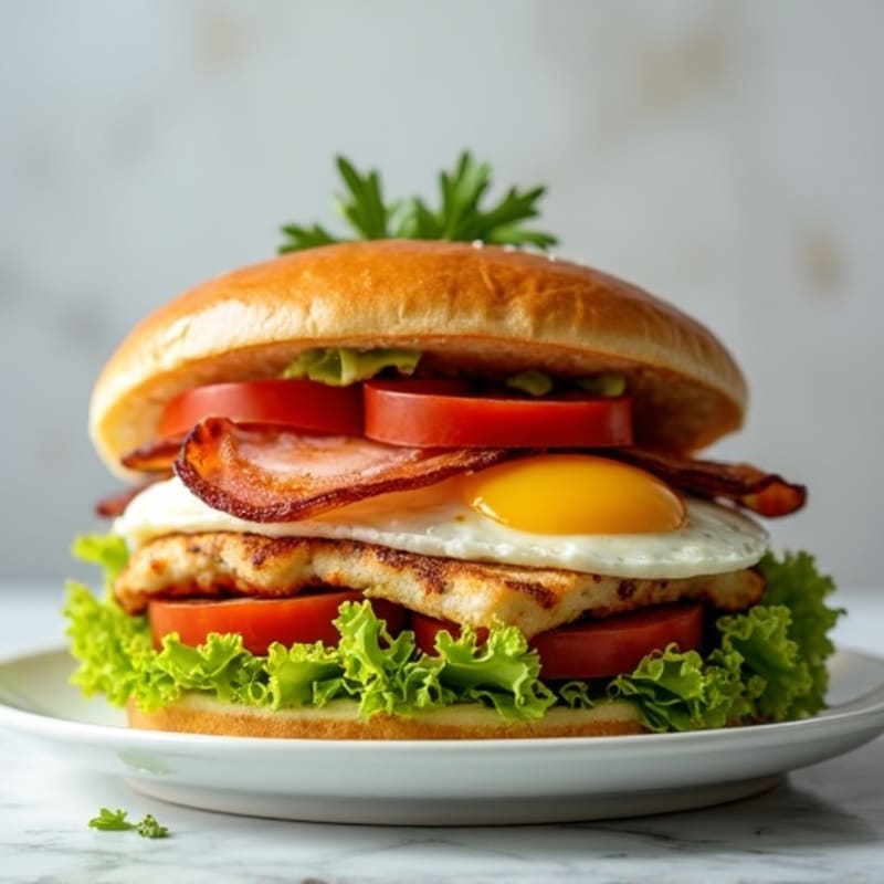 Crispy Turkey Bacon Lettuce Tomato Stack