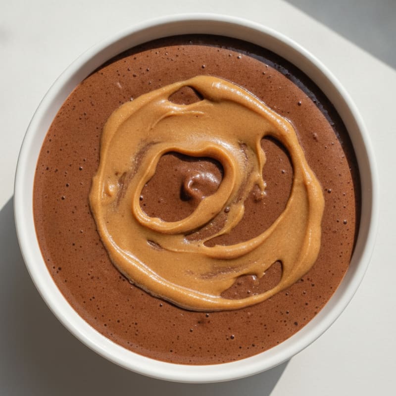 Silky Chocolate Protein Pudding with Peanut Butter Swirl