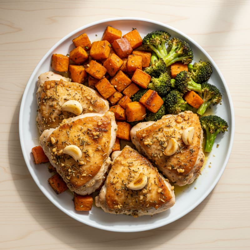 Garlic Herb Roasted Chicken Thighs