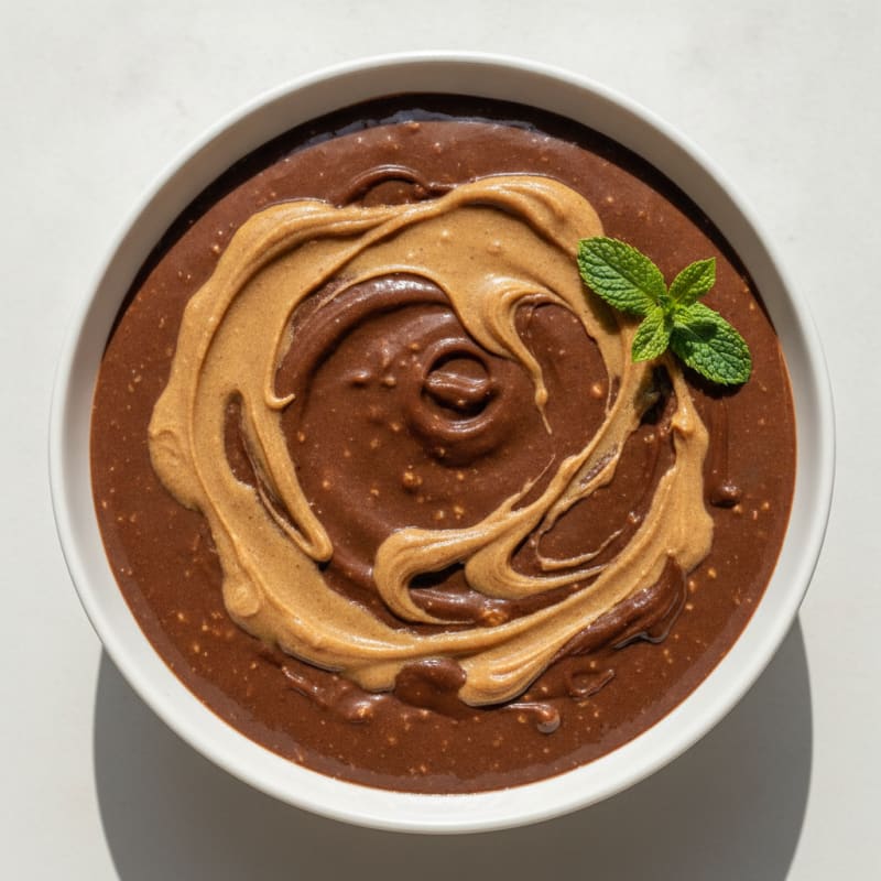 Silky Chocolate Protein Pudding with Almond Butter Swirl