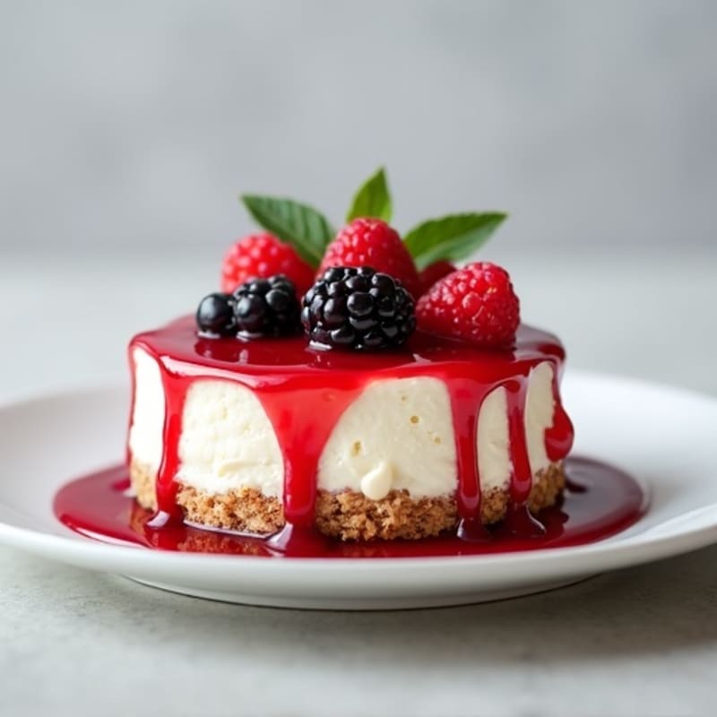 Cottage Cheese Protein Cheesecake with Mixed Berries