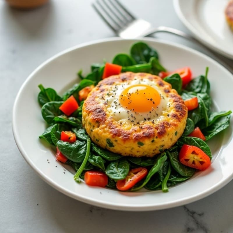 Egg White and Turkey Sausage Scramble with Sautéed Spinach