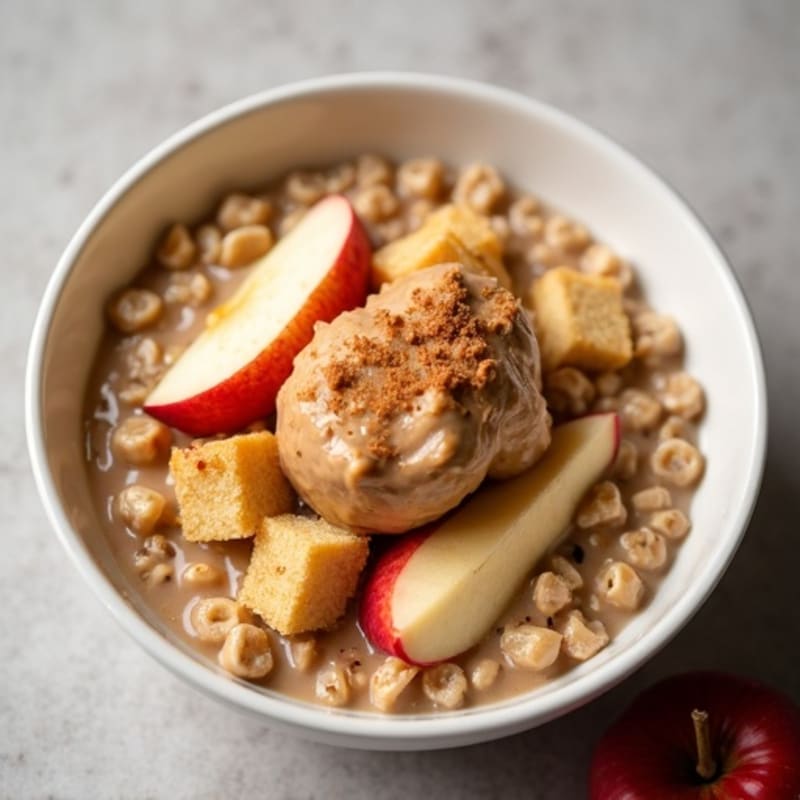Hearty Cinnamon Apple Peanut Butter Oatmeal