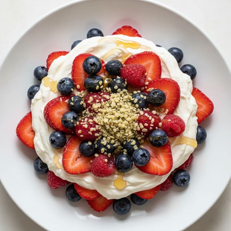 Greek Yogurt Protein Parfait with Mixed Berries
