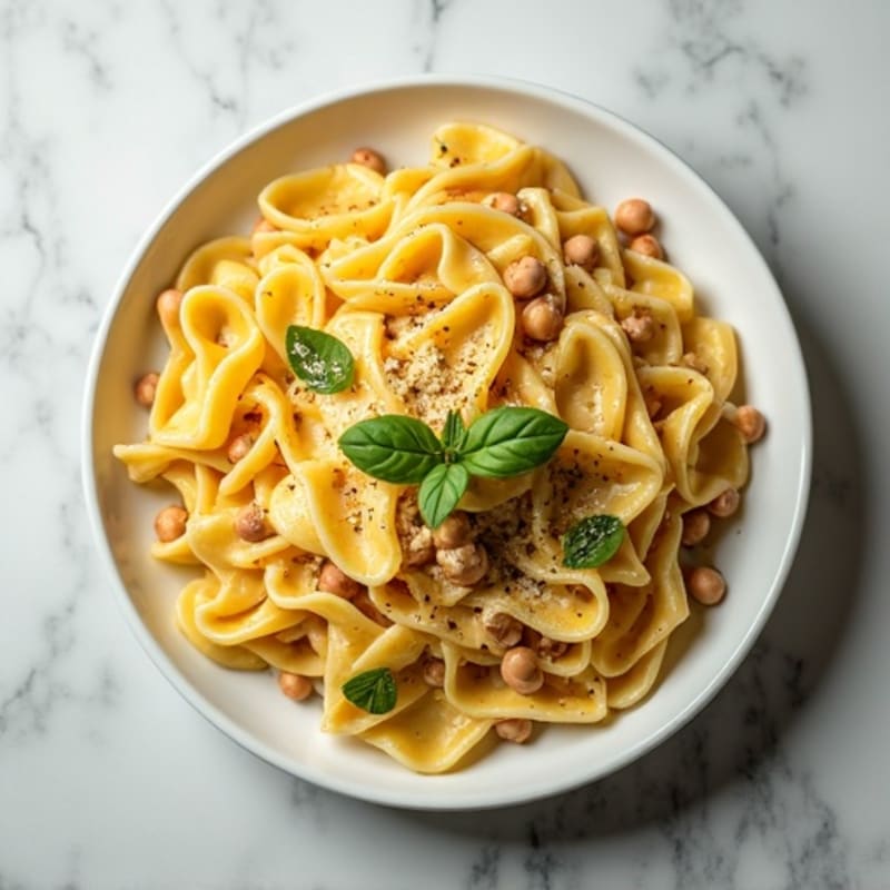 Chickpea Pasta with Creamy Cashew Alfredo